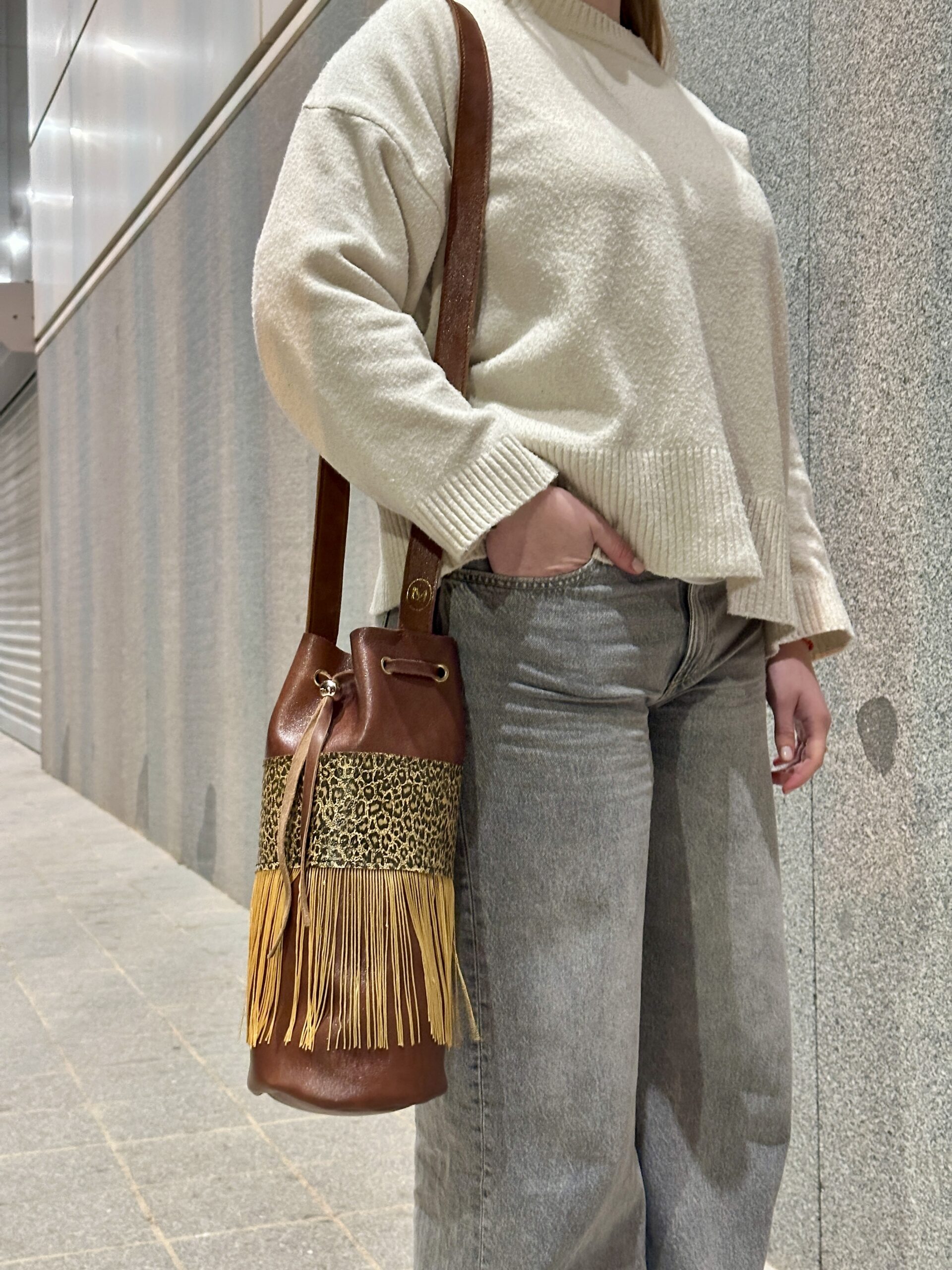 Bolso Bandolera Cordón XL Miel Salvaje - Imagen 3